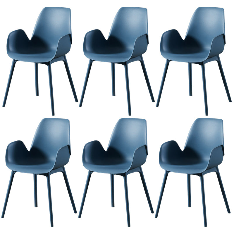 Modern Plastic Arm Chair Parsons Chair in Matte Finish for Kitchen