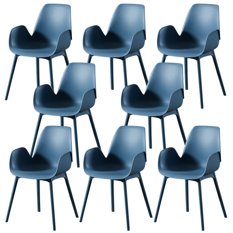 Modern Plastic Arm Chair Parsons Chair in Matte Finish for Kitchen