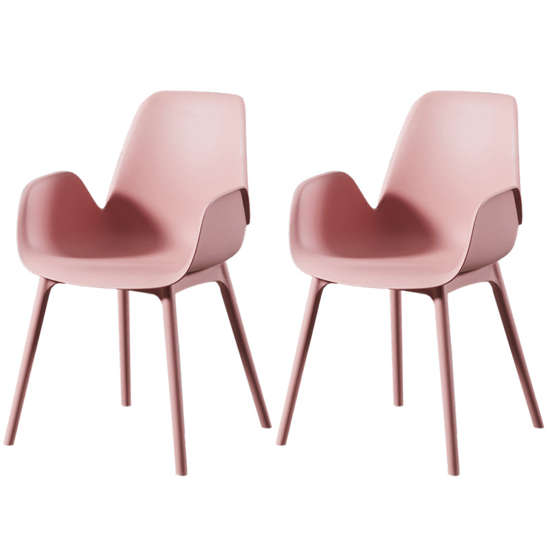 Modern Plastic Arm Chair Parsons Chair in Matte Finish for Kitchen