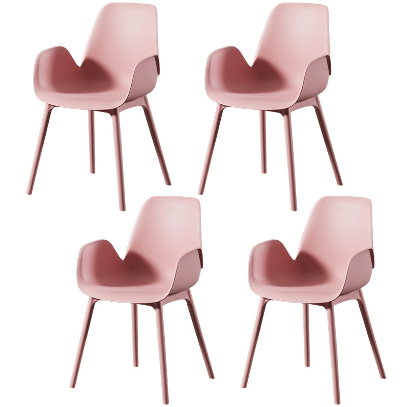 Modern Plastic Arm Chair Parsons Chair in Matte Finish for Kitchen