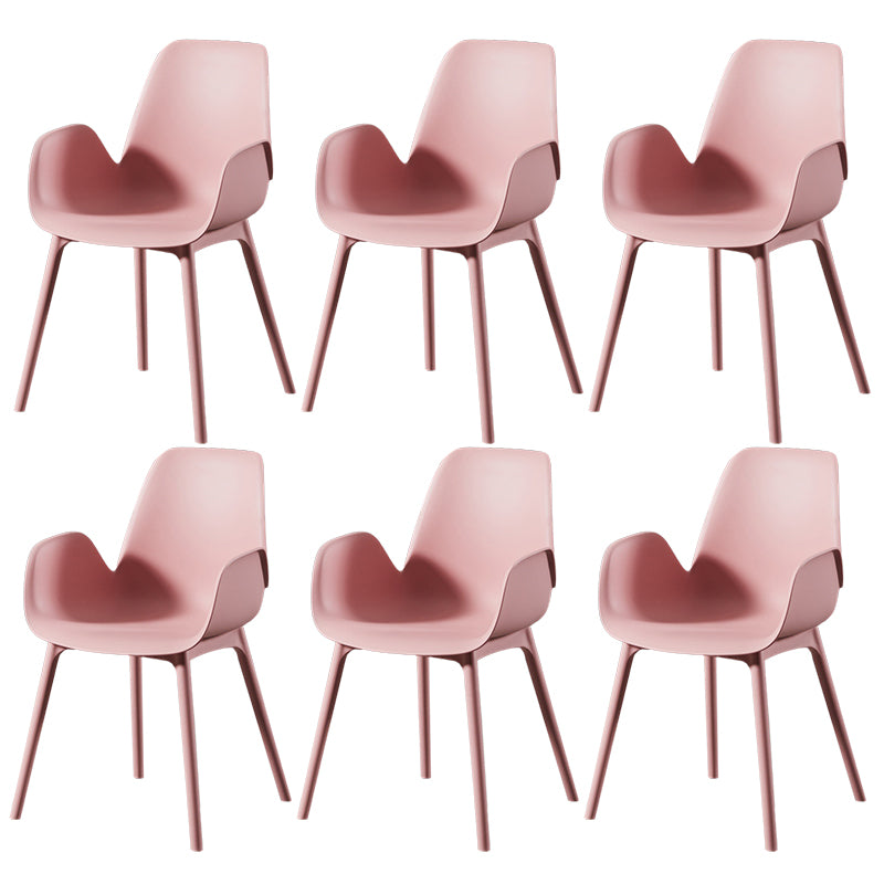 Modern Plastic Arm Chair Parsons Chair in Matte Finish for Kitchen