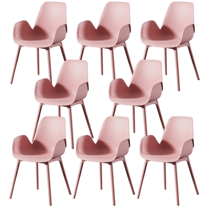 Modern Plastic Arm Chair Parsons Chair in Matte Finish for Kitchen