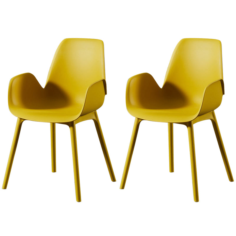 Modern Plastic Arm Chair Parsons Chair in Matte Finish for Kitchen