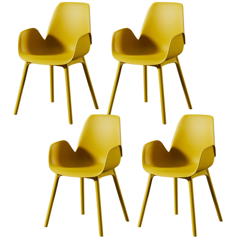 Modern Plastic Arm Chair Parsons Chair in Matte Finish for Kitchen