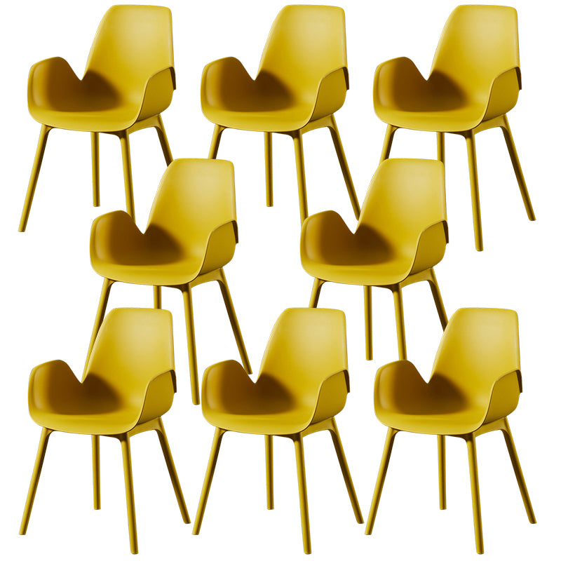 Modern Plastic Arm Chair Parsons Chair in Matte Finish for Kitchen