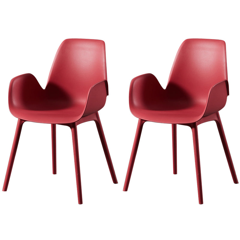 Modern Plastic Arm Chair Parsons Chair in Matte Finish for Kitchen