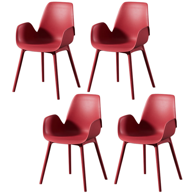 Modern Plastic Arm Chair Parsons Chair in Matte Finish for Kitchen