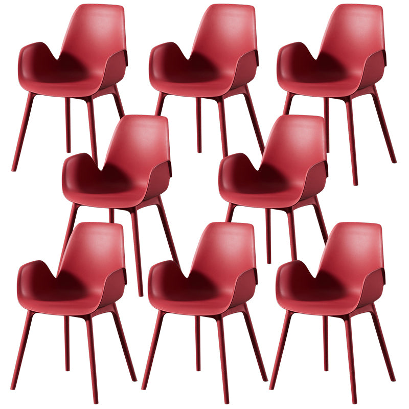 Modern Plastic Arm Chair Parsons Chair in Matte Finish for Kitchen