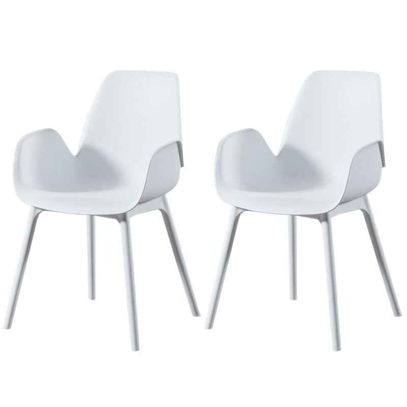 Modern Plastic Arm Chair Parsons Chair in Matte Finish for Kitchen