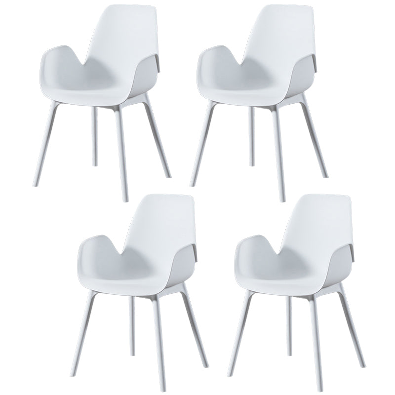 Modern Plastic Arm Chair Parsons Chair in Matte Finish for Kitchen