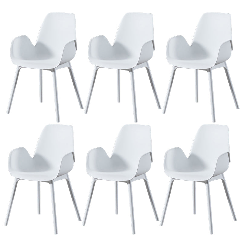 Modern Plastic Arm Chair Parsons Chair in Matte Finish for Kitchen
