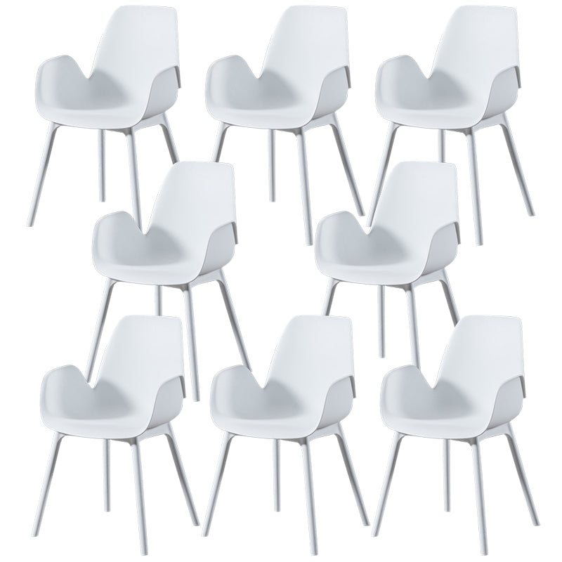 Modern Plastic Arm Chair Parsons Chair in Matte Finish for Kitchen