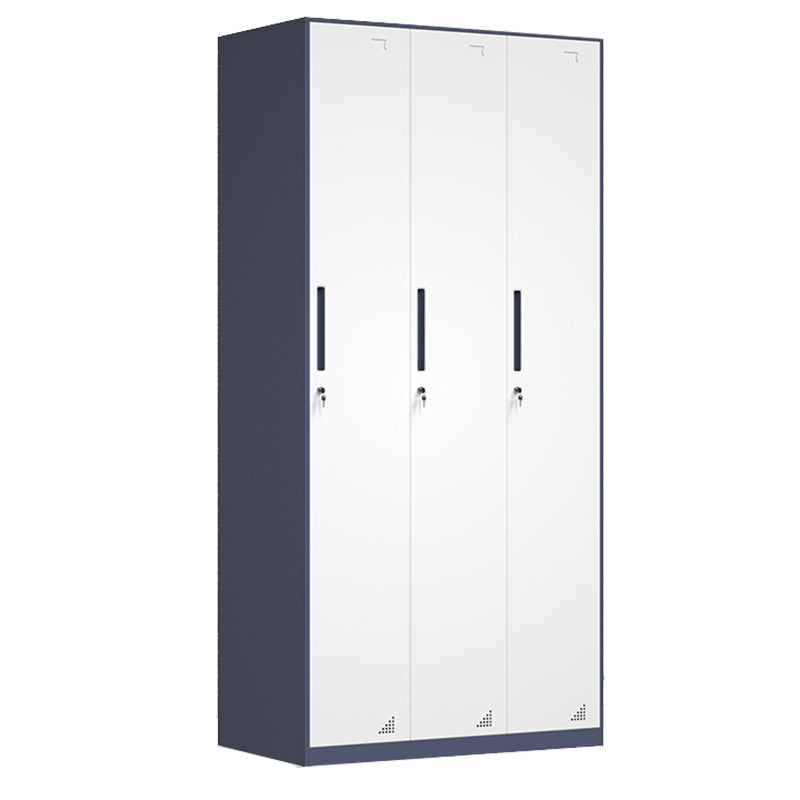 Modern Steel Wardrobe Cabinet White and Grey Wardrobe Armoire