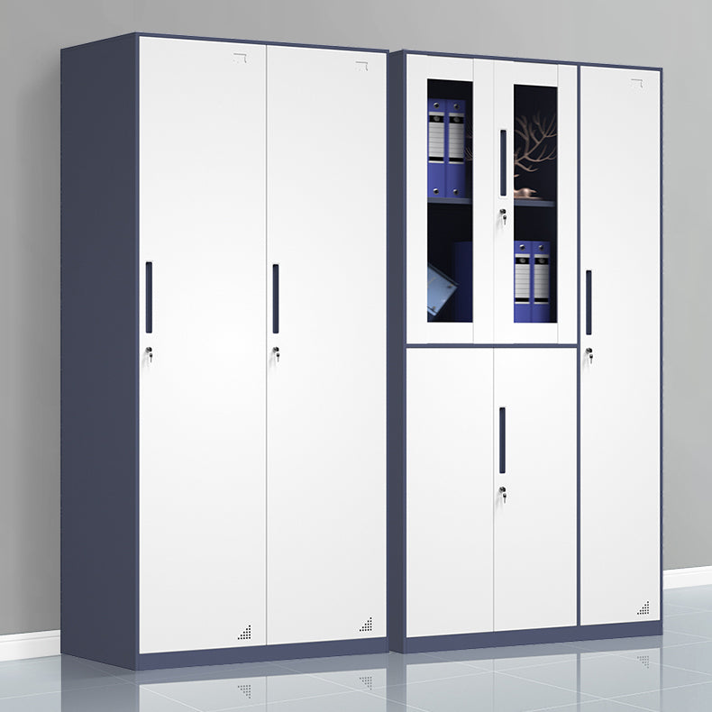 Modern Steel Wardrobe Cabinet White and Grey Wardrobe Armoire