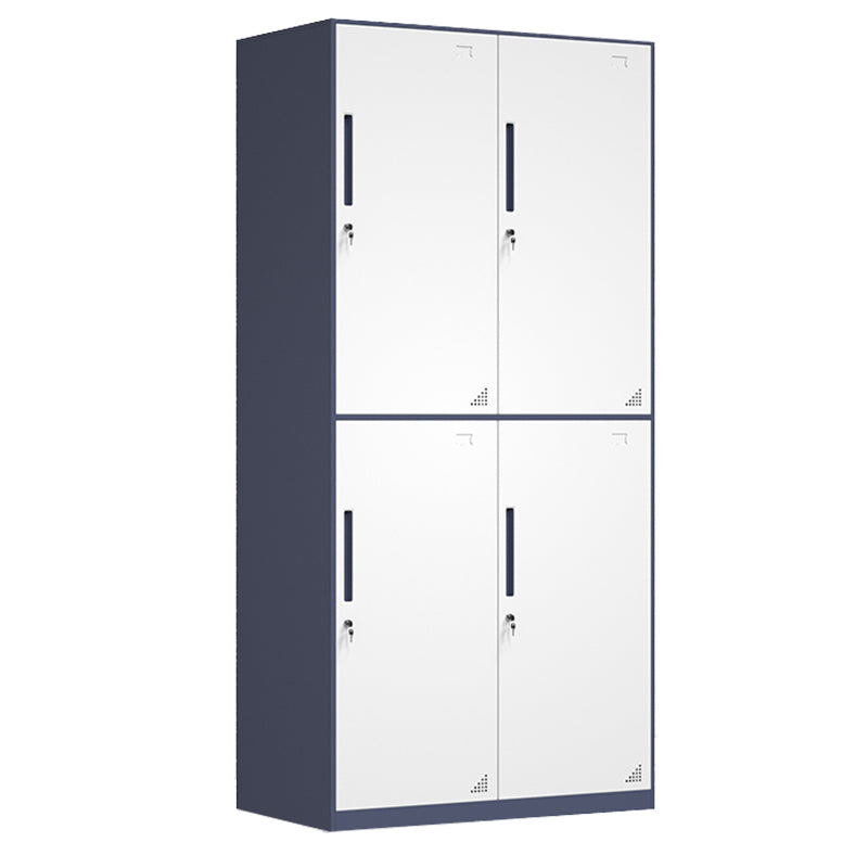 Modern Steel Wardrobe Cabinet White and Grey Wardrobe Armoire