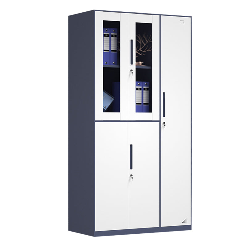 Modern Steel Wardrobe Cabinet White and Grey Wardrobe Armoire