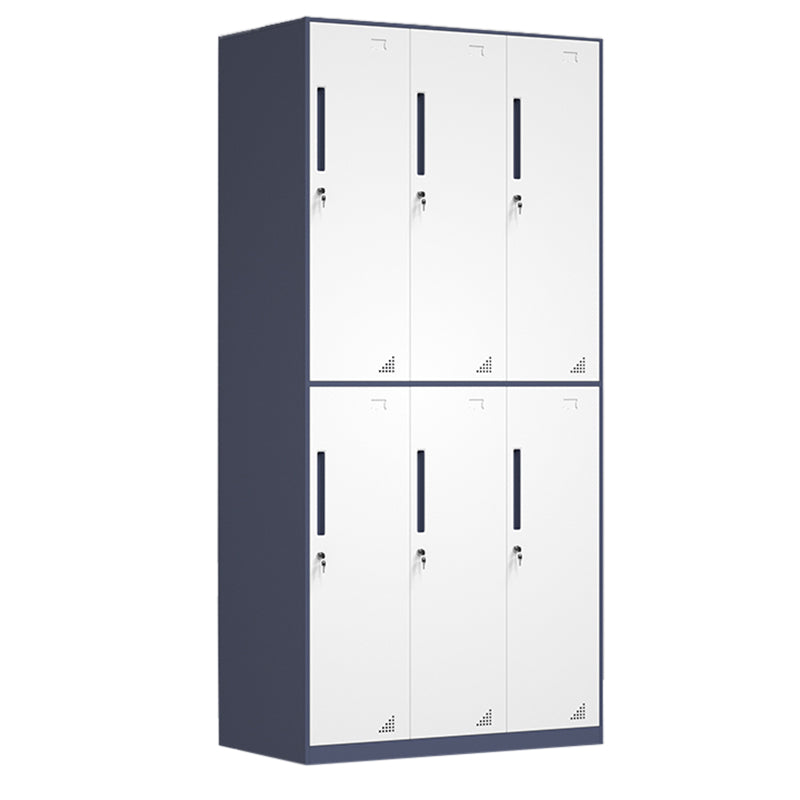 Modern Steel Wardrobe Cabinet White and Grey Wardrobe Armoire