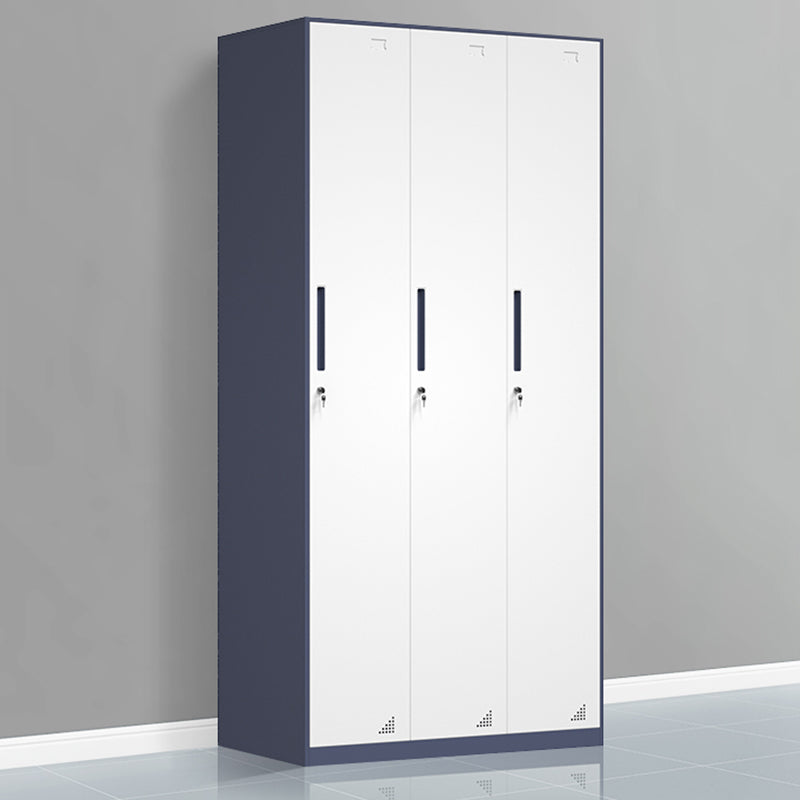 Modern Steel Wardrobe Cabinet White and Grey Wardrobe Armoire