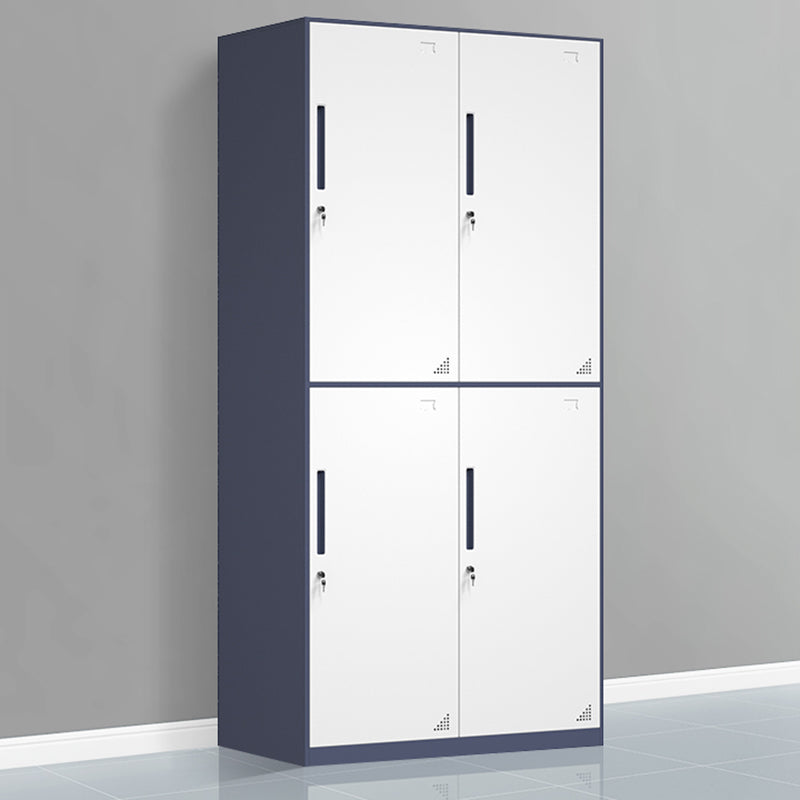 Modern Steel Wardrobe Cabinet White and Grey Wardrobe Armoire