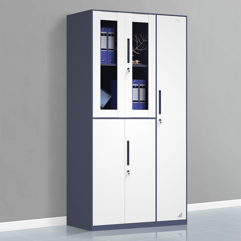 Modern Steel Wardrobe Cabinet White and Grey Wardrobe Armoire