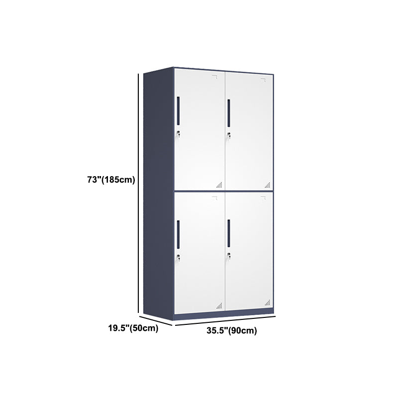 Modern Steel Wardrobe Cabinet White and Grey Wardrobe Armoire