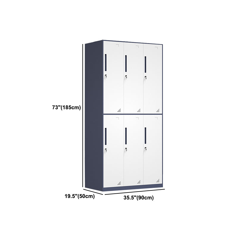 Modern Steel Wardrobe Cabinet White and Grey Wardrobe Armoire