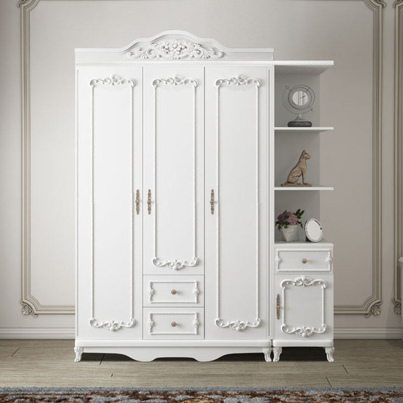 Bedroom Hinged Door Storage Cabinet Manufactured Wood French Country Cabinet with Drawers