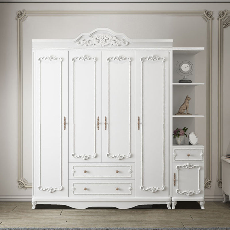 Bedroom Hinged Door Storage Cabinet Manufactured Wood French Country Cabinet with Drawers