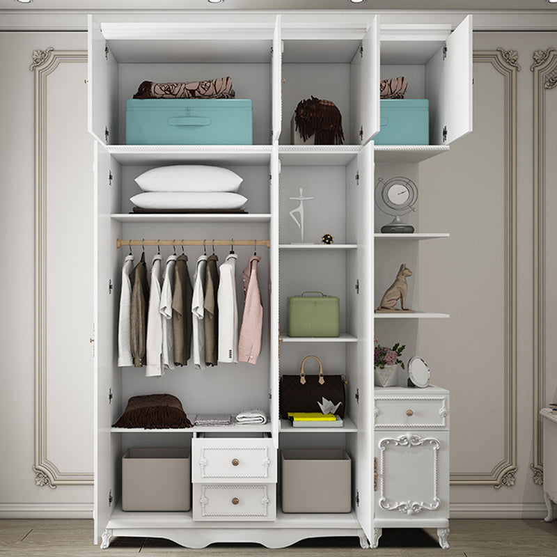 Bedroom Hinged Door Storage Cabinet Manufactured Wood French Country Cabinet with Drawers