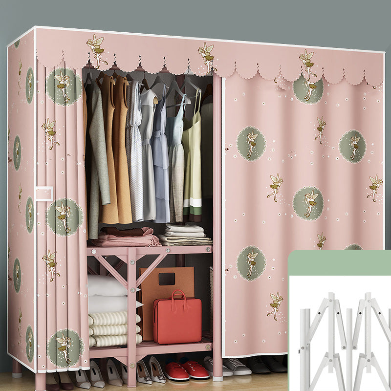 Steel Frame Folding Wardrobe Armoire Modern Style Wardrobe Cabinet for Home