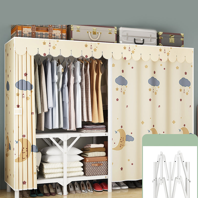 Steel Frame Folding Wardrobe Armoire Modern Style Wardrobe Cabinet for Home