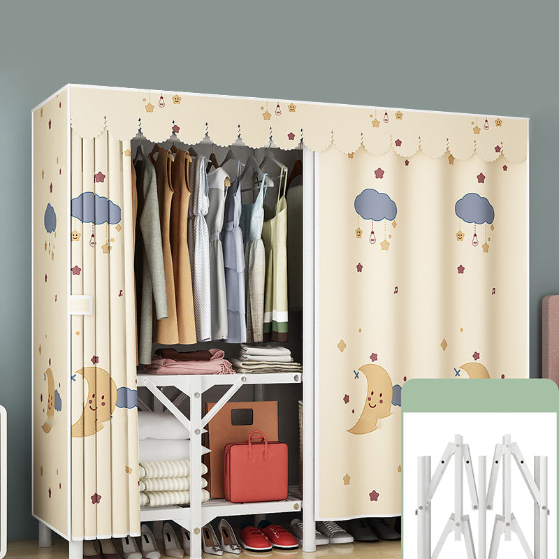 Steel Frame Folding Wardrobe Armoire Modern Style Wardrobe Cabinet for Home