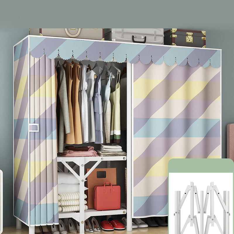 Steel Frame Folding Wardrobe Armoire Modern Style Wardrobe Cabinet for Home