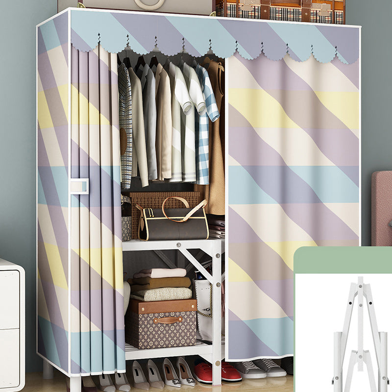 Steel Frame Folding Wardrobe Armoire Modern Style Wardrobe Cabinet for Home