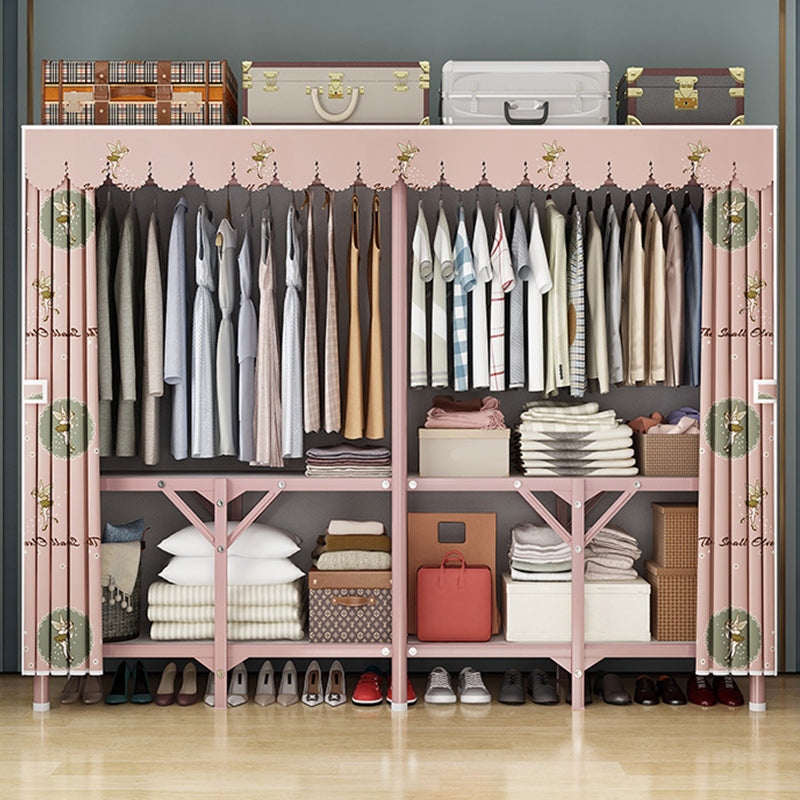 Steel Frame Folding Wardrobe Armoire Modern Style Wardrobe Cabinet for Home