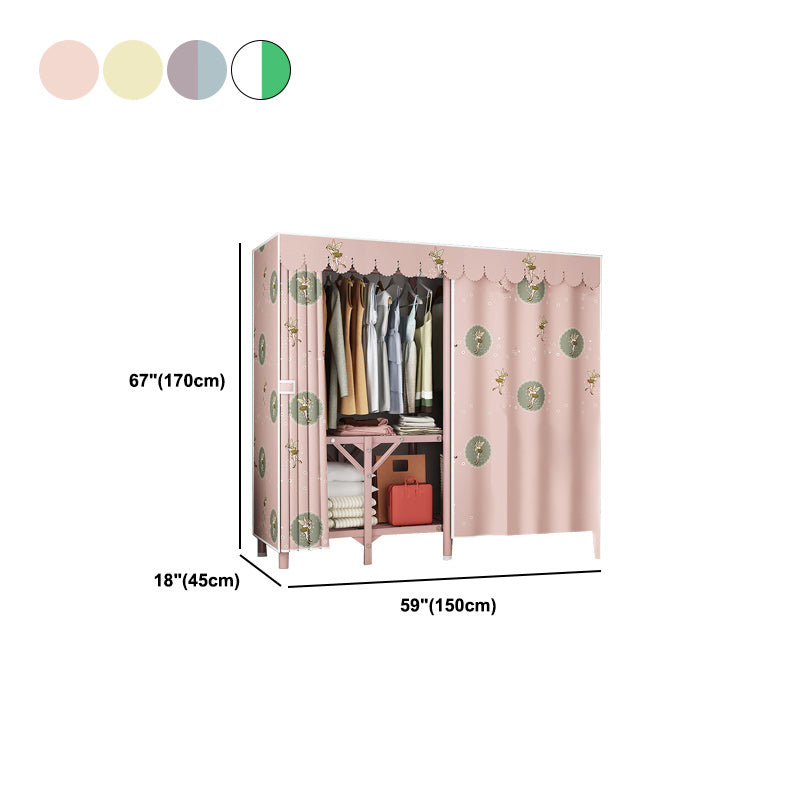 Steel Frame Folding Wardrobe Armoire Modern Style Wardrobe Cabinet for Home
