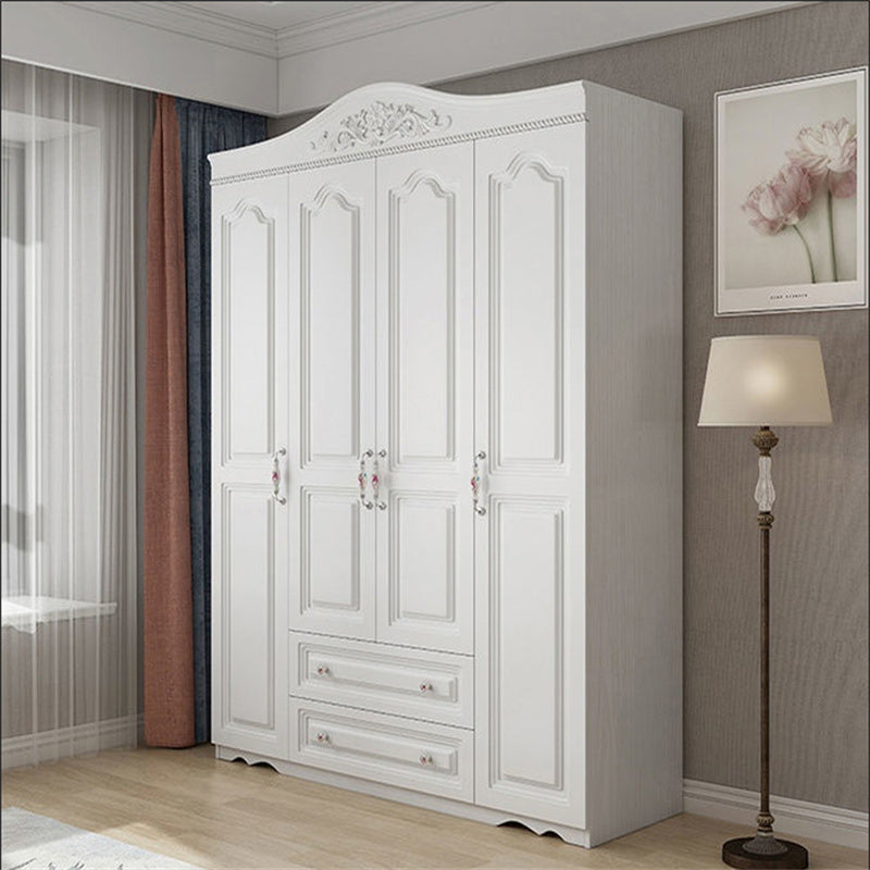 White French Country Wardrobe Armoire Engineered Wood Wardrobe