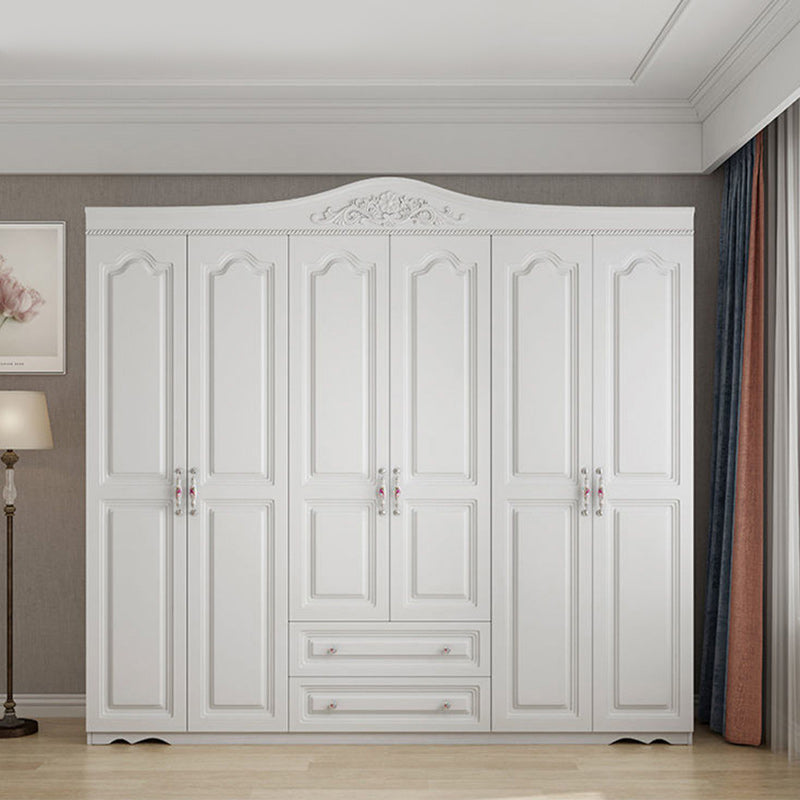 White French Country Wardrobe Armoire Engineered Wood Wardrobe