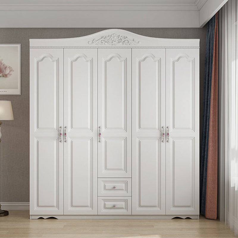 White French Country Wardrobe Armoire Engineered Wood Wardrobe