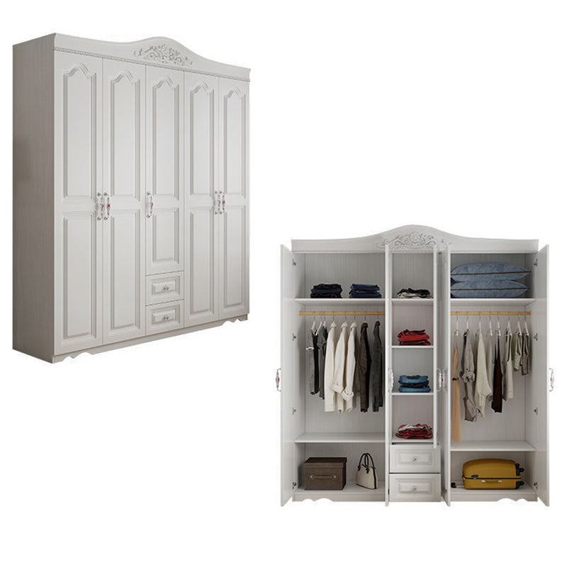 White French Country Wardrobe Armoire Engineered Wood Wardrobe