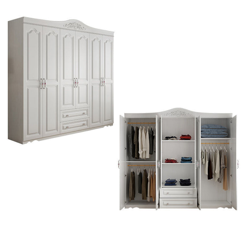 White French Country Wardrobe Armoire Engineered Wood Wardrobe