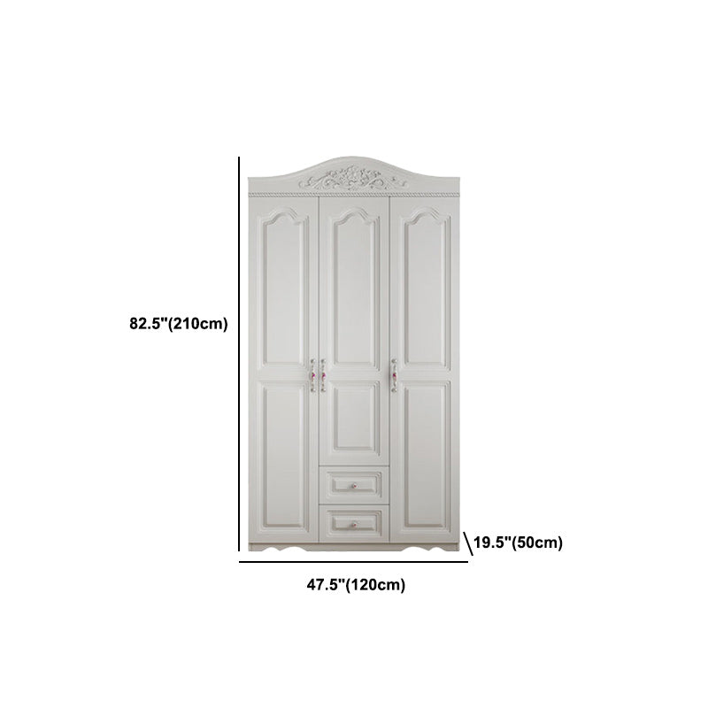 White French Country Wardrobe Armoire Engineered Wood Wardrobe