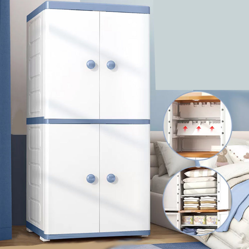 Plastic Storage Cabinet Contemporary Wardrobe Closet with Shelves
