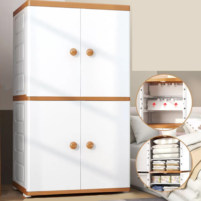 Plastic Storage Cabinet Contemporary Wardrobe Closet with Shelves