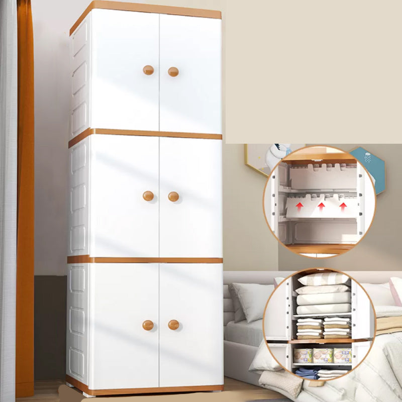 Plastic Storage Cabinet Contemporary Wardrobe Closet with Shelves