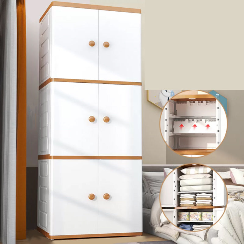 Plastic Storage Cabinet Contemporary Wardrobe Closet with Shelves