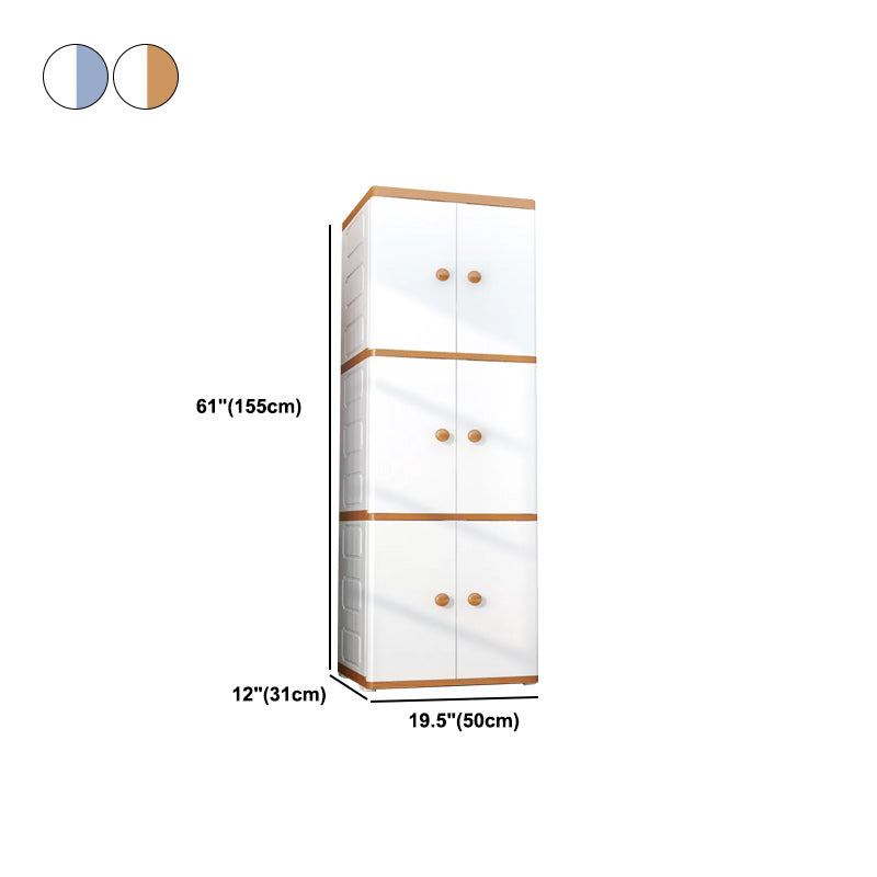 Plastic Storage Cabinet Contemporary Wardrobe Closet with Shelves