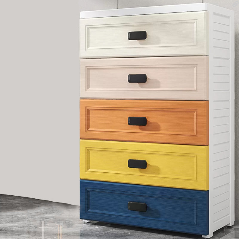 Modern Style Non-Hanging Armoire Plastic Home Storage Cabinet with Drawers