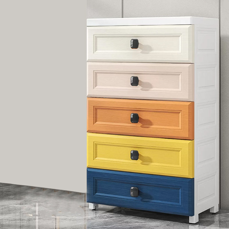 Modern Style Non-Hanging Armoire Plastic Home Storage Cabinet with Drawers