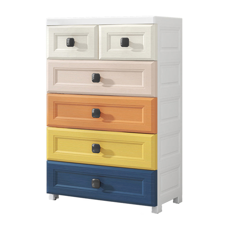 Modern Style Non-Hanging Armoire Plastic Home Storage Cabinet with Drawers